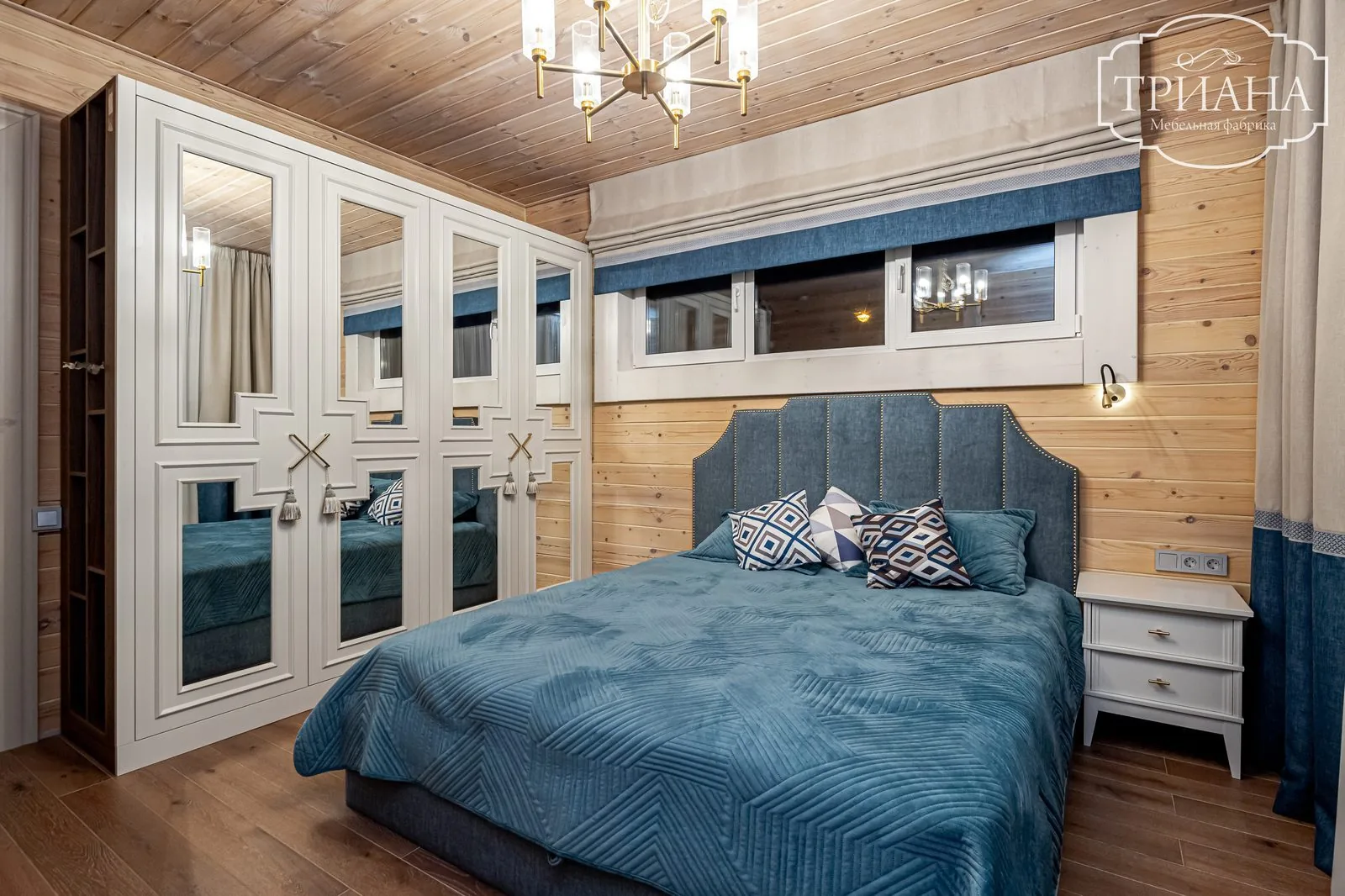Классика в деревянном доме Спальня · Полный комплект — проект ТРИАНА